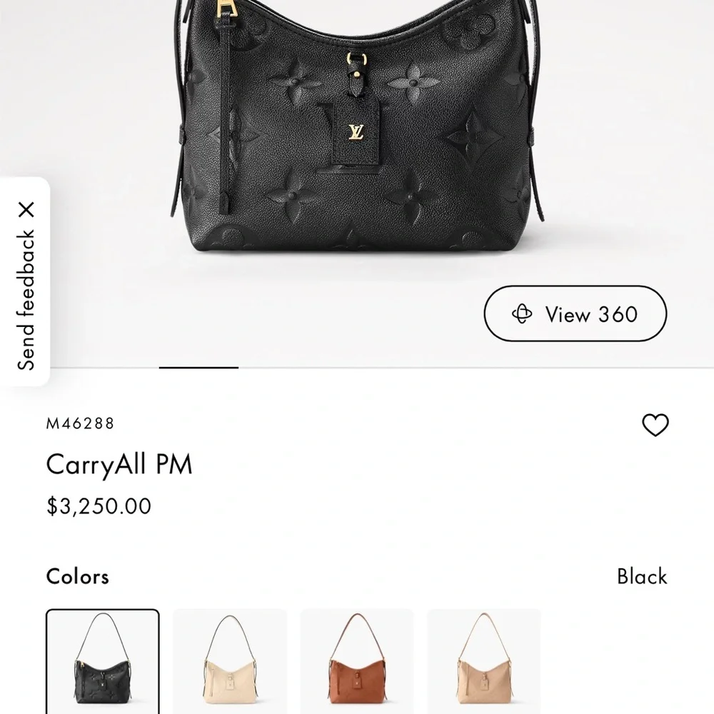 Louis Vuitton CarryAll PM in Black Monogram Empriente! Pristine condition! 🖤😍
